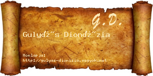 Gulyás Dionízia névjegykártya